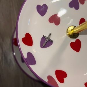 14k white diamond gold cross pendant